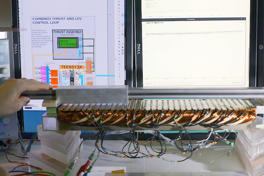 Linear contactless propulsion control system